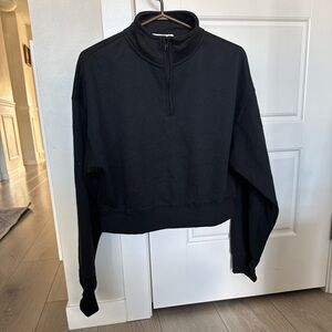 Refuge Black Quarter-Zip Kids Sweater